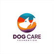 Dog,  Dog Care, Foundation, Hand, Colorful Logo Inspiration