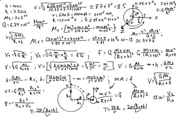 mathematical formulas. handwritten on a white background.