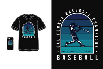 Baseball,t-shirt merchandise silhouette retro style