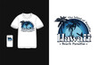 The island of paradise hawaii beach paradise, t shirt design silhouette retro style