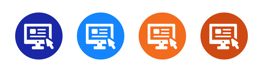 Aufkleber - Website with cursor on Computer screen icons set.
Online access concept.