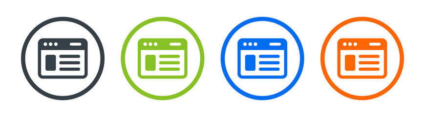 internet website or webpage on web browser window icon vector illustration