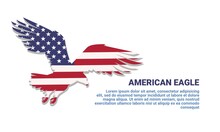 Vector Illustration, Eagle With American Flag Motif, As A Banner, Poster Or Template, National American Eagle Day.