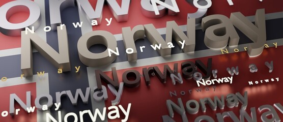 Wall Mural - Abstract Norway Flag 3D Render (3D Artwork)