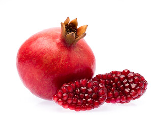 Wall Mural - slice pomegranate isolated on white background