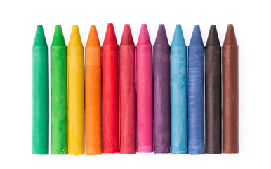 Sticker - Colors Crayon Wax Pencil Isolated on White Background