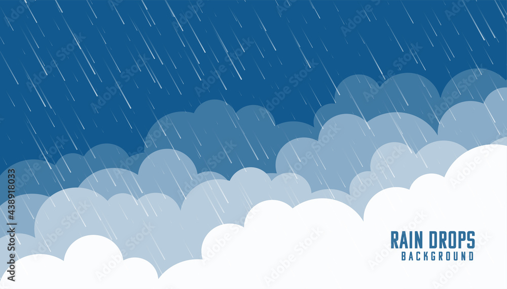 clouds and angles rainfall flat background - obrazy, fototapety, plakaty 