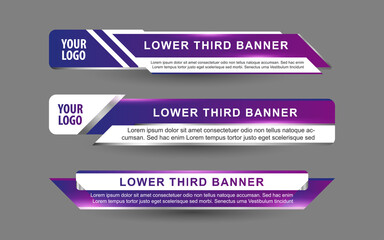 Wall Mural - set collection vector of broadcast news lower thirds template layout design banner for bar headline 