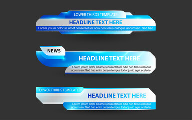 Wall Mural - set collection vector of broadcast news lower thirds template layout design banner for bar headline 