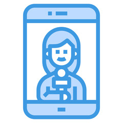 News Reporter blue line icon