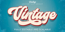 Vintage Text Effect, Editable Retro And Old Text Style