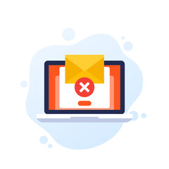 Canvas Print - Delete mail message, email vector icon