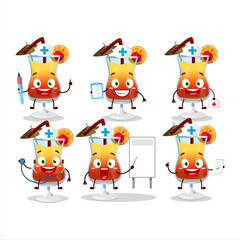 Canvas Print - Doctor profession emoticon with tequila sunrise cartoon character