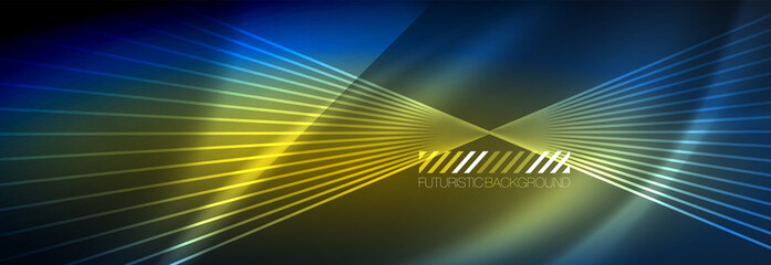 Neon dynamic beams vector abstract wallpaper background. Wallpaper background, design templates for business or technology presentations, internet posters or web brochure covers