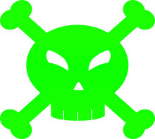 Pirate Skull Green Silhouette