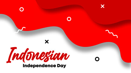 Indonesian independence day background illustration vector