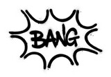 Fototapeta Fototapety dla młodzieży do pokoju - graffiti bang word explosion sprayed in black over white