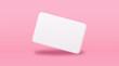 © Werber - White business card isolated on pink background. Concept of idea, business presentation. Tender colors, minimal style. 3D illustration.