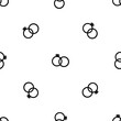 © Alexey - Seamless pattern of repeated black wedding rings symbols. Elements are evenly spaced and some are rotated. Vector illustration on white background