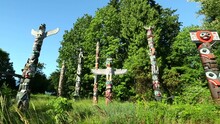 Stanley Park First Nations Totem Poles Vancouver Canada