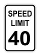 © New Africa - Traffic sign SPEED LIMIT 40 on white background, illustration