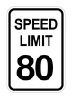 © New Africa - Traffic sign SPEED LIMIT 80 on white background, illustration