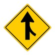 © New Africa - Road sign MERGING TRAFFIC FROM RIGHT on white background, illustration