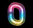 © Vrender - Glowing neon under matte glass. Font. Letter O.