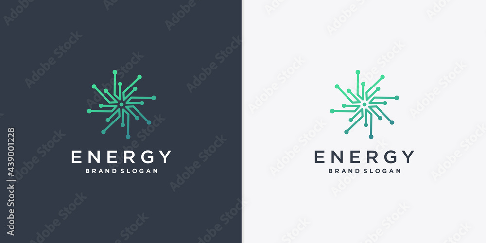 Abstract energy logo with creative line art style vector part 1 Stock ...