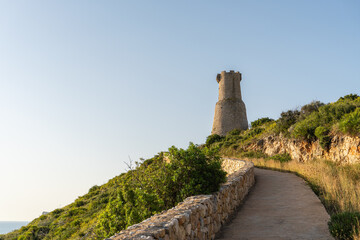 Old watchtower, known as Torre del Gerro, in Denia, Alicante (Spain).