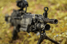 M249 Light Machine Gun With 7.62 Mm Cartridge Belt