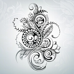 Wall Mural - Vector illustration of a floral ornament