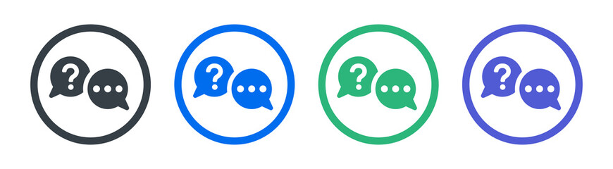 Sticker - Question answer chat icon design. Vector illustration.