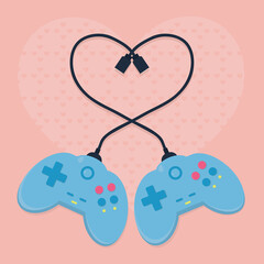 Wall Mural - heart videogame controllers