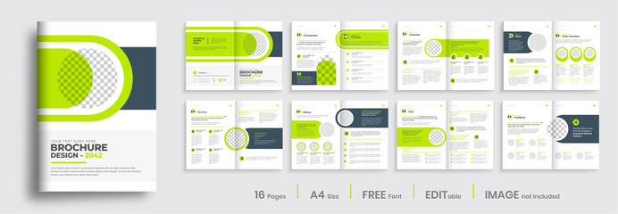 Brochure template layout design, minimal multipage business brochure template design, annual report, corporate company profile, editable template layout.