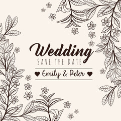 Sticker - Wedding card design