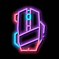 Wall Mural - mouse computer device neon light sign vector. Glowing bright icon mouse computer device sign. transparent symbol illustration