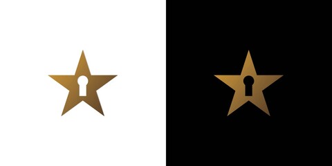 Cool and modern key star logo
