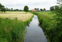 Small River Called De Nederwoudse Beek, Near The Village Of Renswoude In The Netherlands.