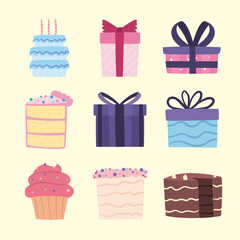 Sticker - gifts and cakes