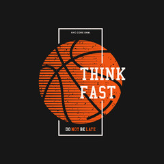 Wall Mural - vector illustration on the theme of basketball in brooklyn. Vintage design. Sport typography, t-shirt graphics, poster, banner, flyer, print and postcard,etc.
