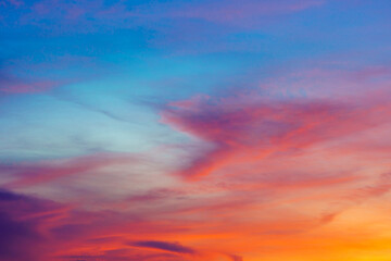 The evening sky with colorful clouds.sunset