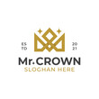 letter M luxury the crown linear logo can be used jewelry