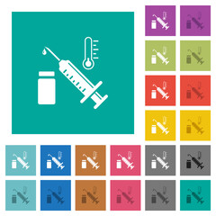 Canvas Print - Vaccine storage temperature square flat multi colored icons