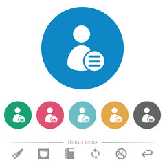 Sticker - User account options flat round icons