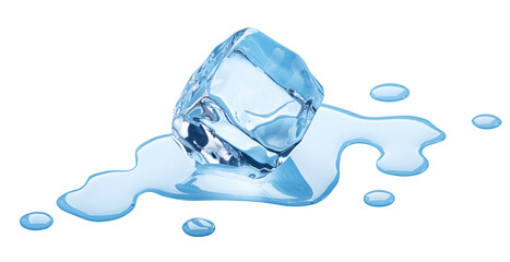 Wall Mural - melting ice cube isolated on white background
