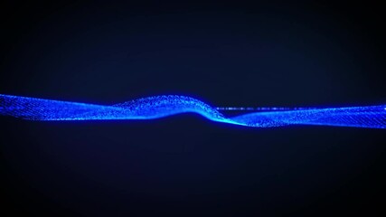 Leinwandbilder - Futuristic Dynamic Wave Element Security Data Flow Communication DOF 4K Motion Background