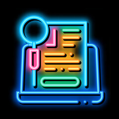 Poster - agreement research identity neon light sign vector. Glowing bright icon agreement research identity sign. transparent symbol illustration