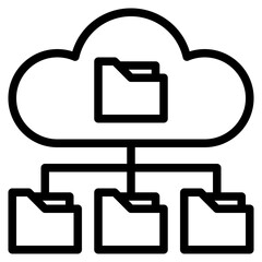 Wall Mural - cloud outline style icon