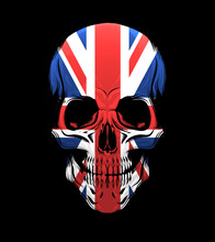 The United Kingdom Flag Skull Illustration